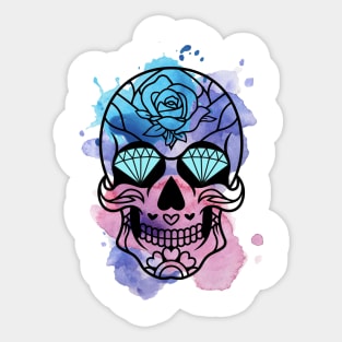 Aquarela Skull Sticker